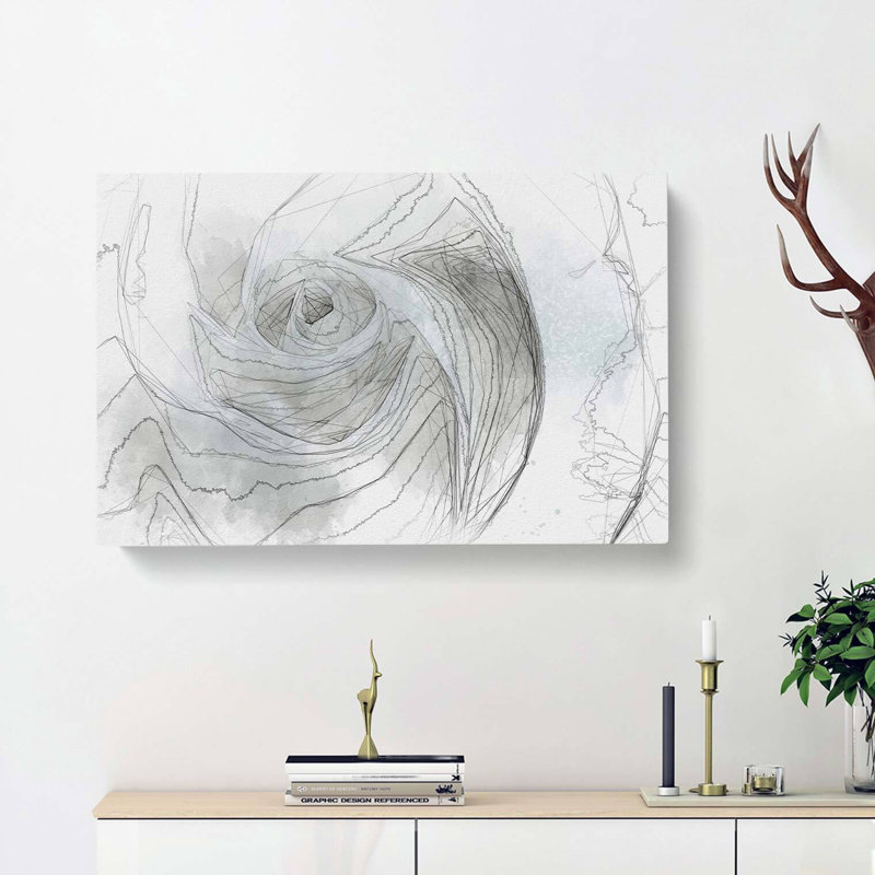 White Rose In Abstract - Wrapped Canvas, 50cm H x 76cm W x 3cm D