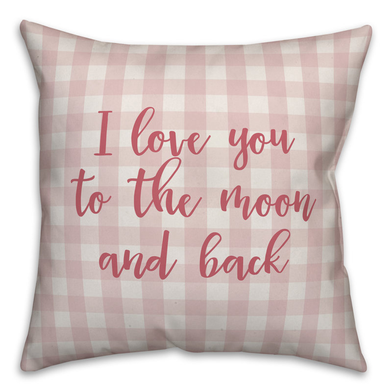  Coussin décoratif I Love You to The Moon and Back, Coussin décoratif, Rose