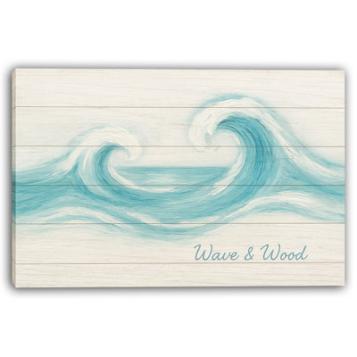 Vague et bois - art mural sur toile Coastal Ocean Breeze
