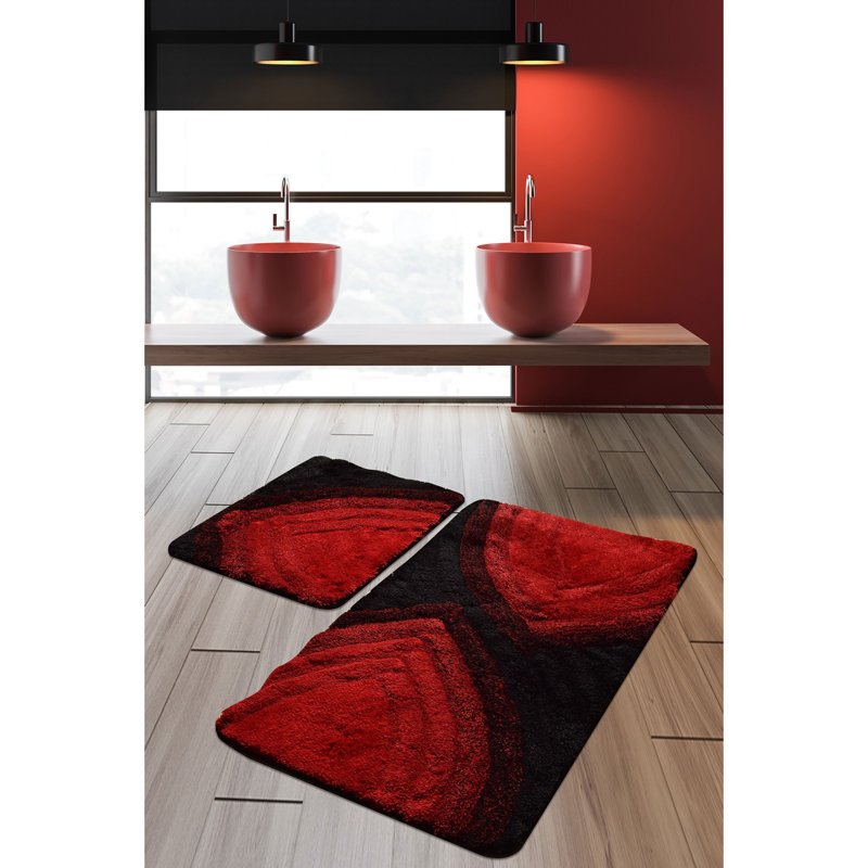 Ensemble de tapis de bain en acrylique (2 pièces) antibactérien et antidérapant, 19,7 po x 23,6 po et 23,6 po x 39,4 po | 100% acrylique, hauteur des poils: 0,7 à 1,2 po | Lavable à la machine, doux et durable pour le décor de votre salle de bain