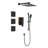 Shower System Matte Black Design. Head, Hand Shower, Slide Bar, Bodysprays, Arm, Hose, Valve Trim, Lever Handles. Rainfall Simulation. Wall Mounted. Brass Package With Smooth Water Output. .-125519102