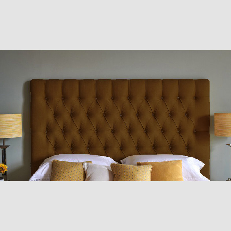 Carter-Blue Upholstered Headboard, Single (3'), Brown