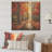 Autumn Park Sycamore Trees - Tree Sycamore On Wood Print-1920135577