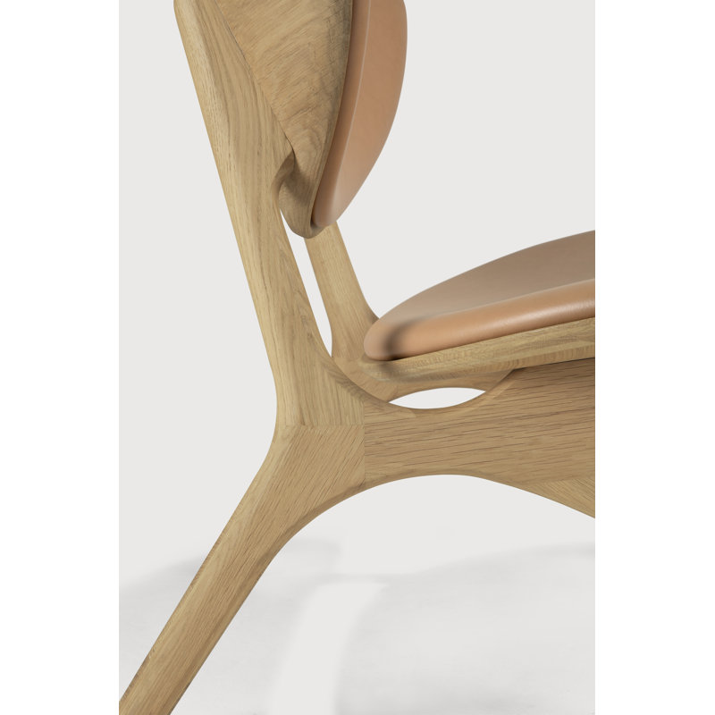 Eye lounge chair - oak - Sienna leather - upholstered seat