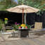 Table d'appoint de patio en osier avec trou pour parasol