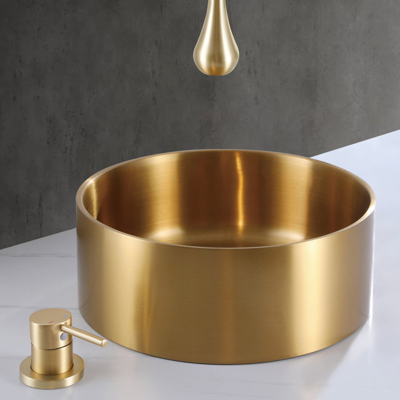 63" H Ceiling Mounted Creative Single Handle Solid Brass Bathroom Faucet, Brushed Gold