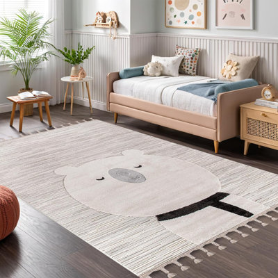 Soft Playful Area Rugs for Kids Playroom Children Bedroom Carpet Cute Cartoon Design Kids Rug KD003