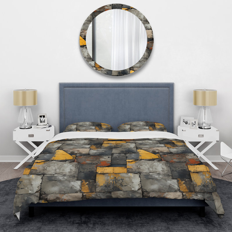 Ensemble de housse de couette en brique industrielle en polyester Industrial Illusion Wall III