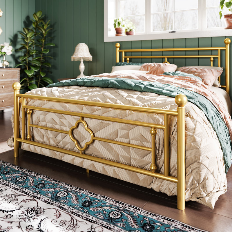Erberto Platform Bed, Gold, Full / Double
