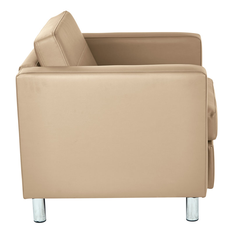 Desantiago Upholstered Armchair, Antimicrobial Buff Faux Leather
