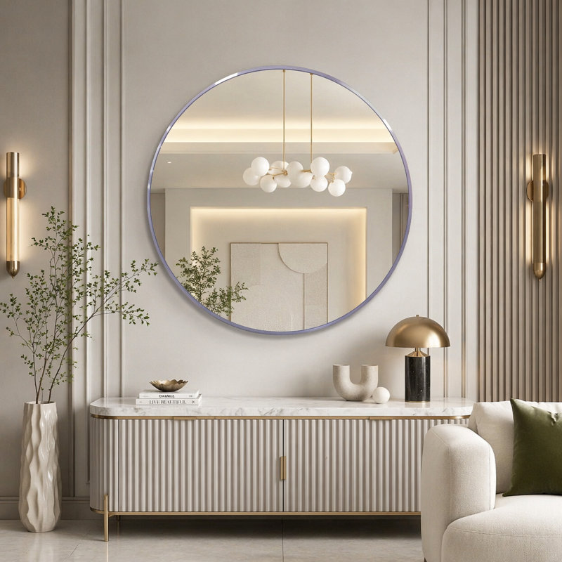 Miroir mural pour salle de bain, L 39 po, Silver