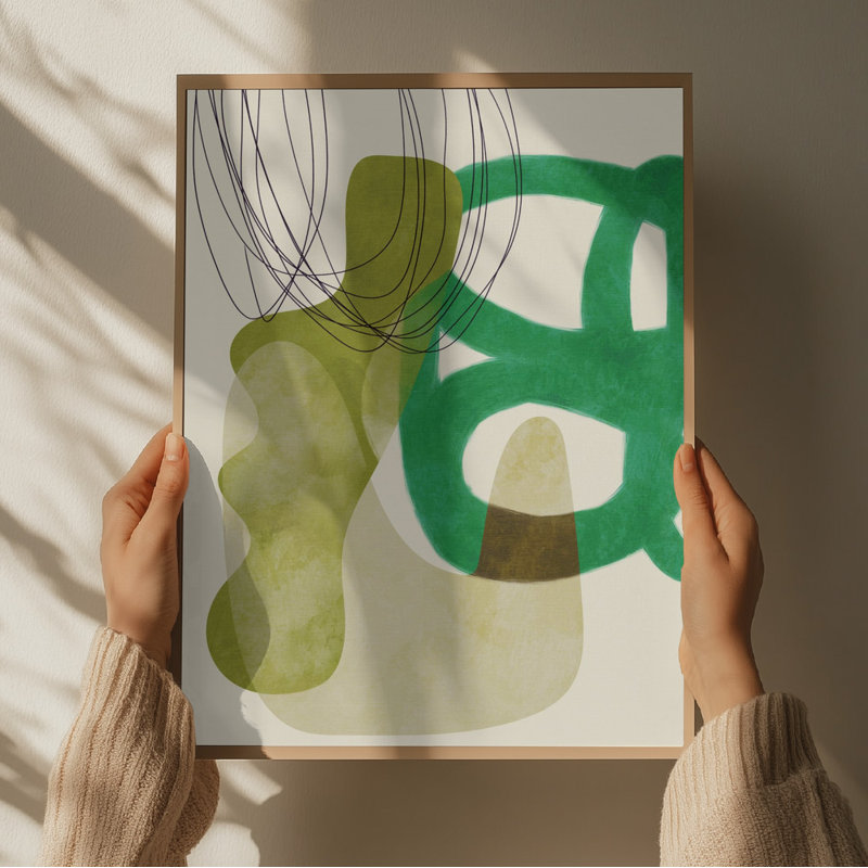 Painted Lines Green Kopie, 60.96cm H x 91.44cm W