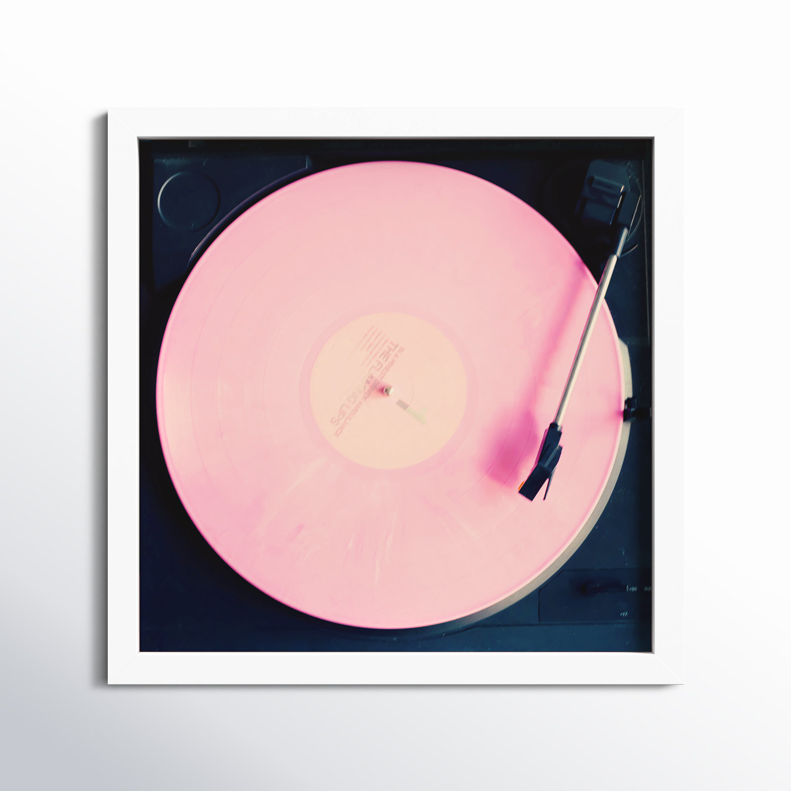 Pink Record by Caroline Mint, White, 15.25" H x 15.25" W x 0.88" D
