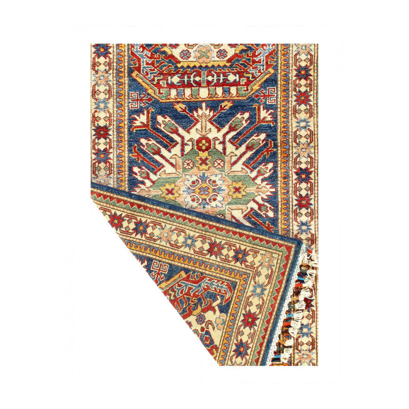 Tapis de couloir bleu 2 pi 11 po x 12 pi 2 po Super Kazak