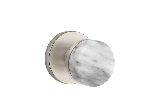 Select Round Knob with Round Rosette, Satin Nickel