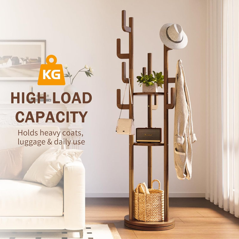Hall Tree, Coat Rack with Shoe Bench, Entryway Bench with Shoe Storage.Rustic Brown
