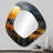 Jaelynn Black and Orange marble moon II - Shapes Unique Shape Unique Wall Mirror, Modern Asymmetrical Mirror, Printed Metal Art-529529427