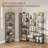 67" Tall Triple Wide 5-Tier Industrial Bookshelf with 14 Open Shelves, 4 Bonus Hooks, and Adjustable Feet for Large Storage in Living Room or Office