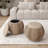 Natural Woven Ottoman With Storage, Brown
