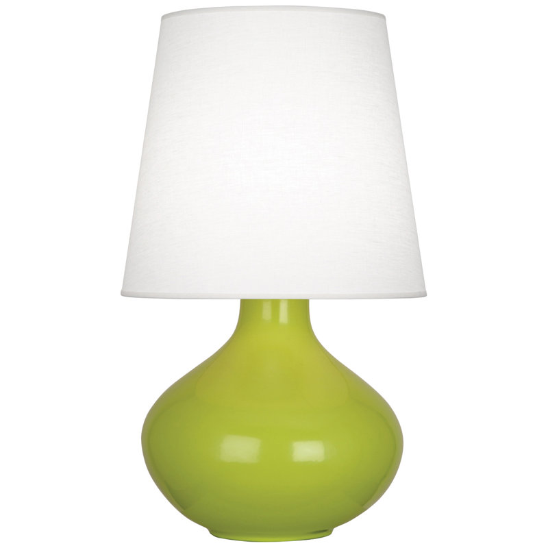 June Table Lamp, Oyster Linen, Rose Water Glazed