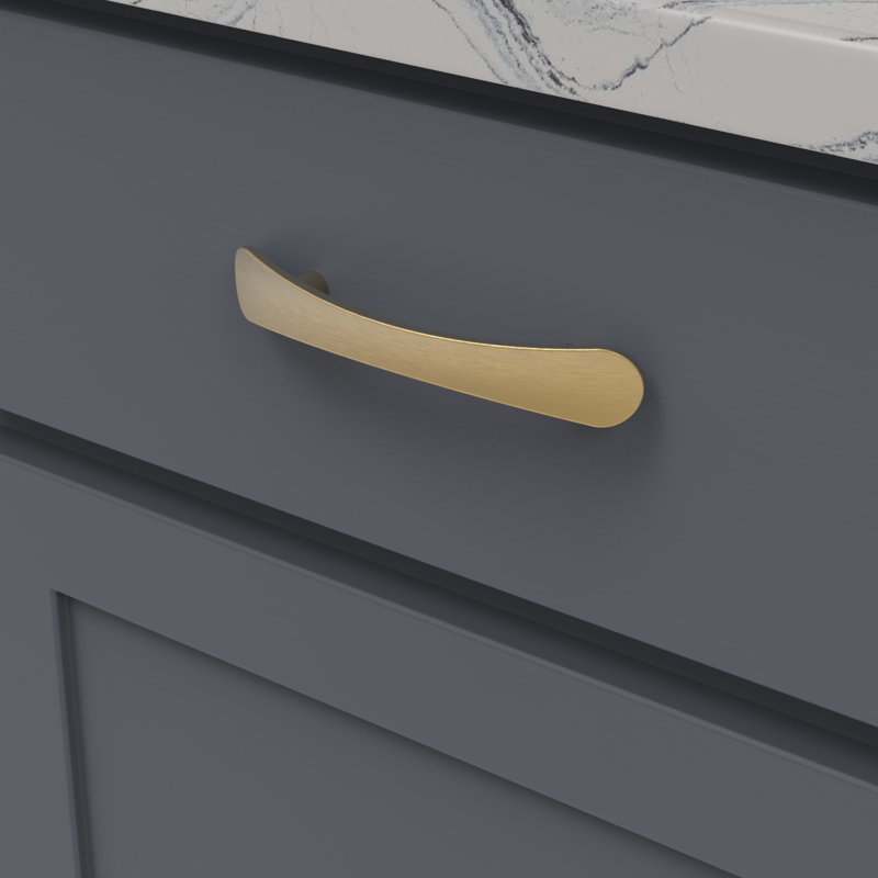 Vale Collection Pull, Brushed Golden Brass, 3 3/4" inch