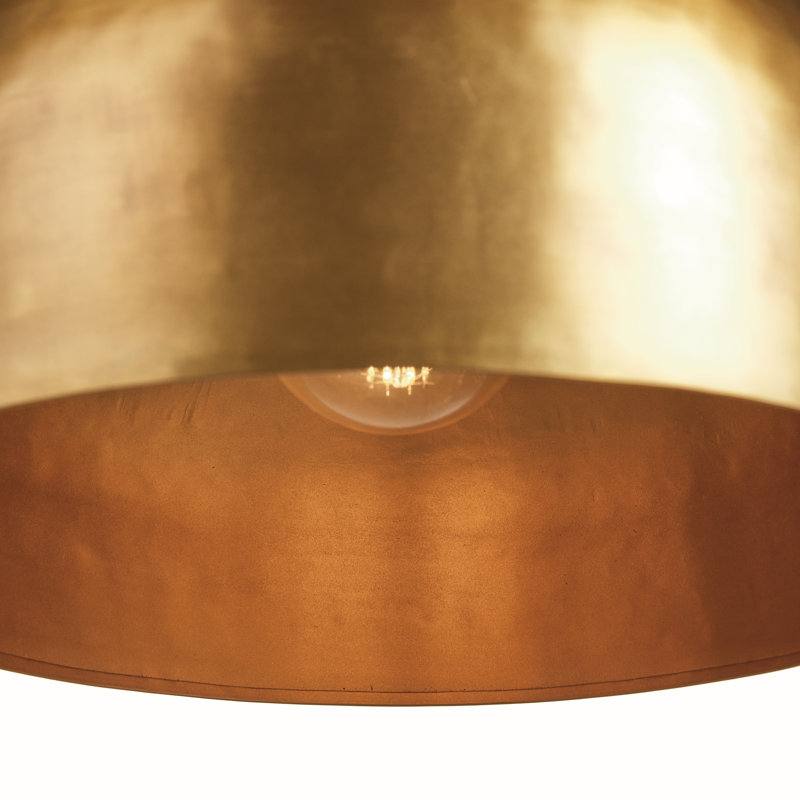 Thayer Dome Pendant, Gold, 8.5" H x 14" W x 14" D