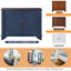 Table de 40 po avec tablette amovible pour le salon - console rétro bleue, espace de rangement réglable, table basse. Plateau bleu marine et brun. Structure en bois de pin massif. Plateau de table spacieux-503190481