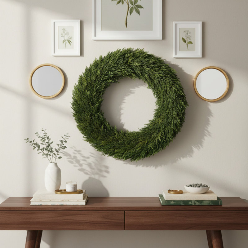 Evergreen 24" Handcrafted Preserved Real Cypress Wreath
