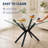 47.24" Rectangular Tempered Glass Dining Table With Metal Legs-884011536