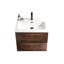 Meuble-lavabo mural en noyer de 24 po - Lavabo en céramique, beaucoup de rangement, silencieux et élégant avec tiroir