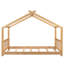 Lit plateforme simple avec tête de lit et pied de lit, conception de toit, naturel-118557525
