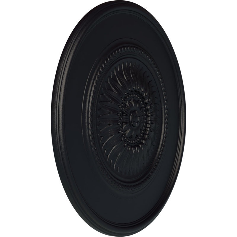 Médaillon de plafond Endurathane Wigan, DO 29 3/4 po x P 1 1/2 po, finition gris acier peint à la main, Gris acier
