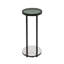 Table d'appoint noire avec plateau en verre et base en marbre blanc