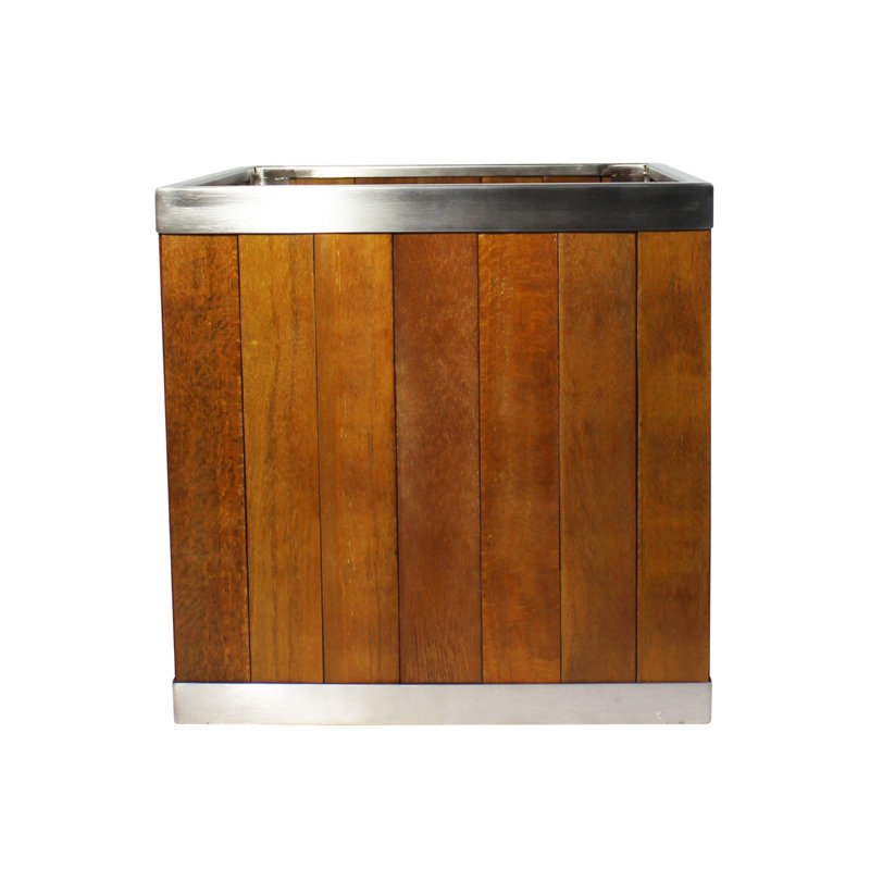Boîte à fleurs carré eucalyptus, Brun moyen, H 18 po x l 18 po x P 18 po