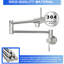 Robinet remplisseur mural à un trou, nickel brossé, deux poignées, pivotant sur 360 °, conception pliable pour un remplissage efficace de la cuisine - robinet à poignée rotative et extensible, utilisation en laiton massif-541099181