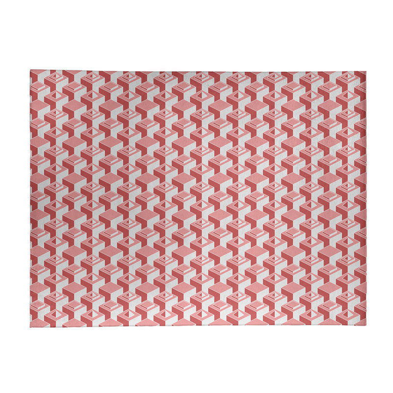 Tapis rouge/rouge lumières/beige monochrome skyscrapers, Rectangle 8 pi x 10 pi