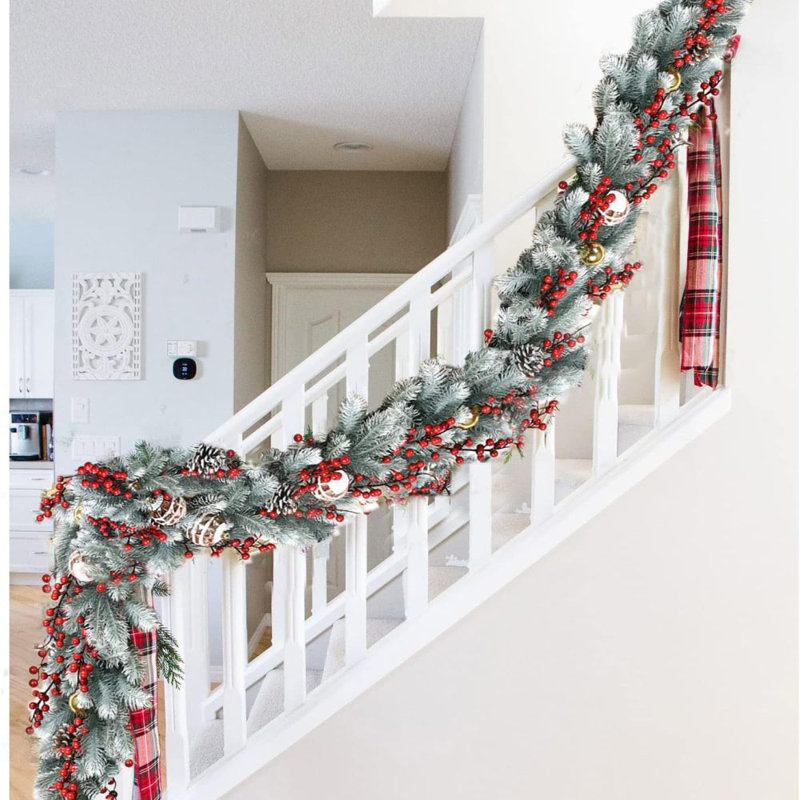 4 Pack 5.9Ft Christmas Garland, Artificial Pine Garland for Indoor Outdoor Holiday Decorations, Fireplace Mantel, Stair Rail, Porch, Wall, Home Party Décor (4 Pack x 6 Feet)