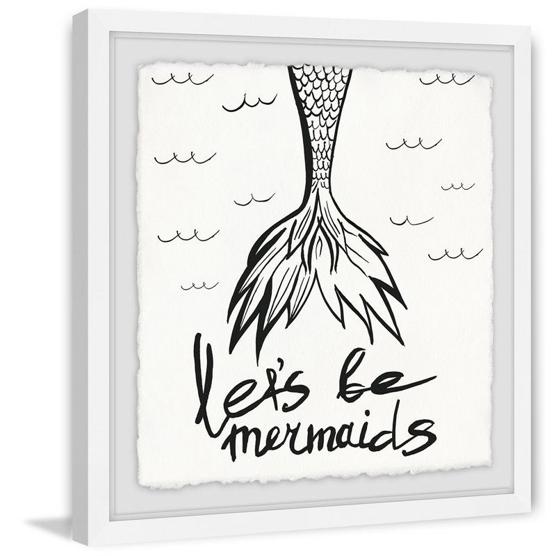 Art encadré « LET’S be Mermaids II », H 12 po x l 12 po x P 1,5 po