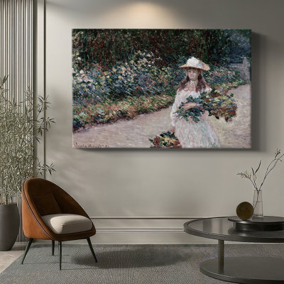 Young Girl in the Garden at Giverny-Claude Monet-Gallery Wrapped Canvas-1888