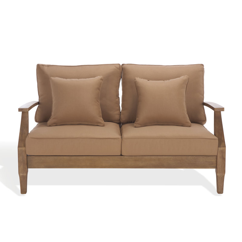 Samya Loveseat with Cushions, Natural/Brown
