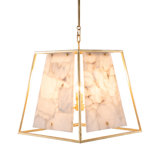 Stacey 4 - Light Unique / Statement Geometric Chandelier with Alabaster Accents