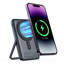 Chargeur portable avec béquille, banque de puissance magnétique sans fil 10 000 mAh, batterie externe mince, gris interstellaire