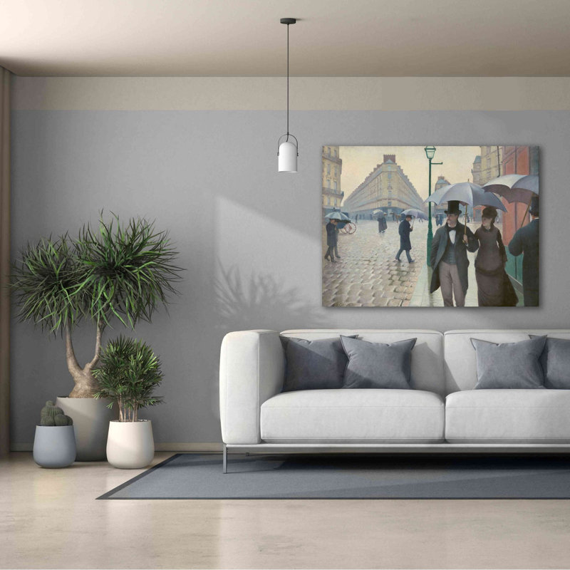 «Paris Street; «Rainy Day» par Gustave Caillebotte, art mural sur toile, H 40 po x l 54 po