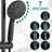 Stainless Steel Slide Bar Shower , Dual Heads, Matte Black, 1.8 Gpm Flow Rate, Rain / Massage Spray Pattern 7-Setting Flow, Dynamic Rainfall