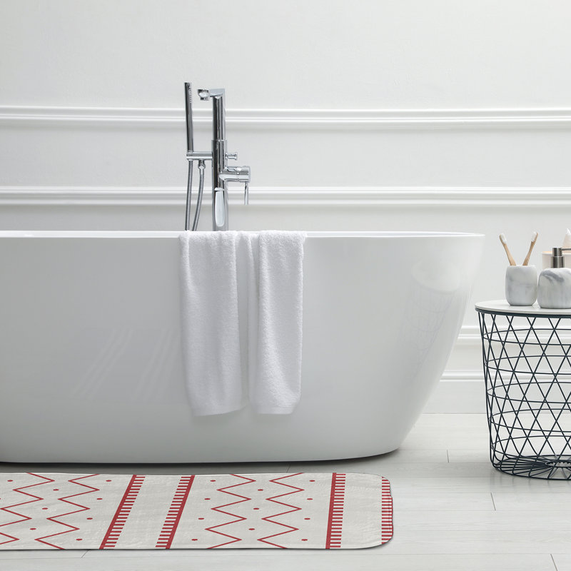 Tapis de bain GGG, L 17 po x L 24 po, Rouge