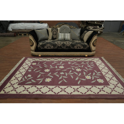 Élégant tapis oriental tribal à motif floral 6 x 9