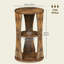 Table de bout ronde en bois à 3 niveaux avec tablettes de rangement, pour petits espaces, salon, chambre à coucher