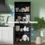 Armoire de rangement autoportante de 71 po de hauteur, garde-manger 4 portes avec tablettes réglables, rehausse de cuisine et de salle à manger, noir-905410545