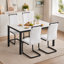 Chaises de salle à manger cantilever modernes en similicuir rembourré avec structure en métal (ensemble de 4)-119705568