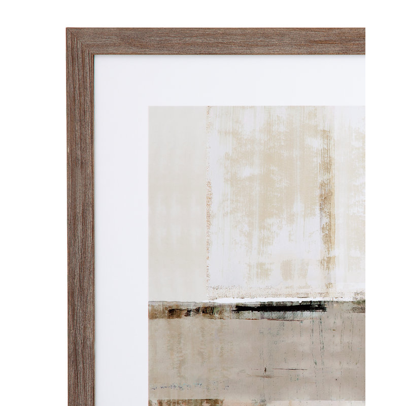 Across the Abstract Bay Framed Prints Set of 2 – Knotty Pine Frame
